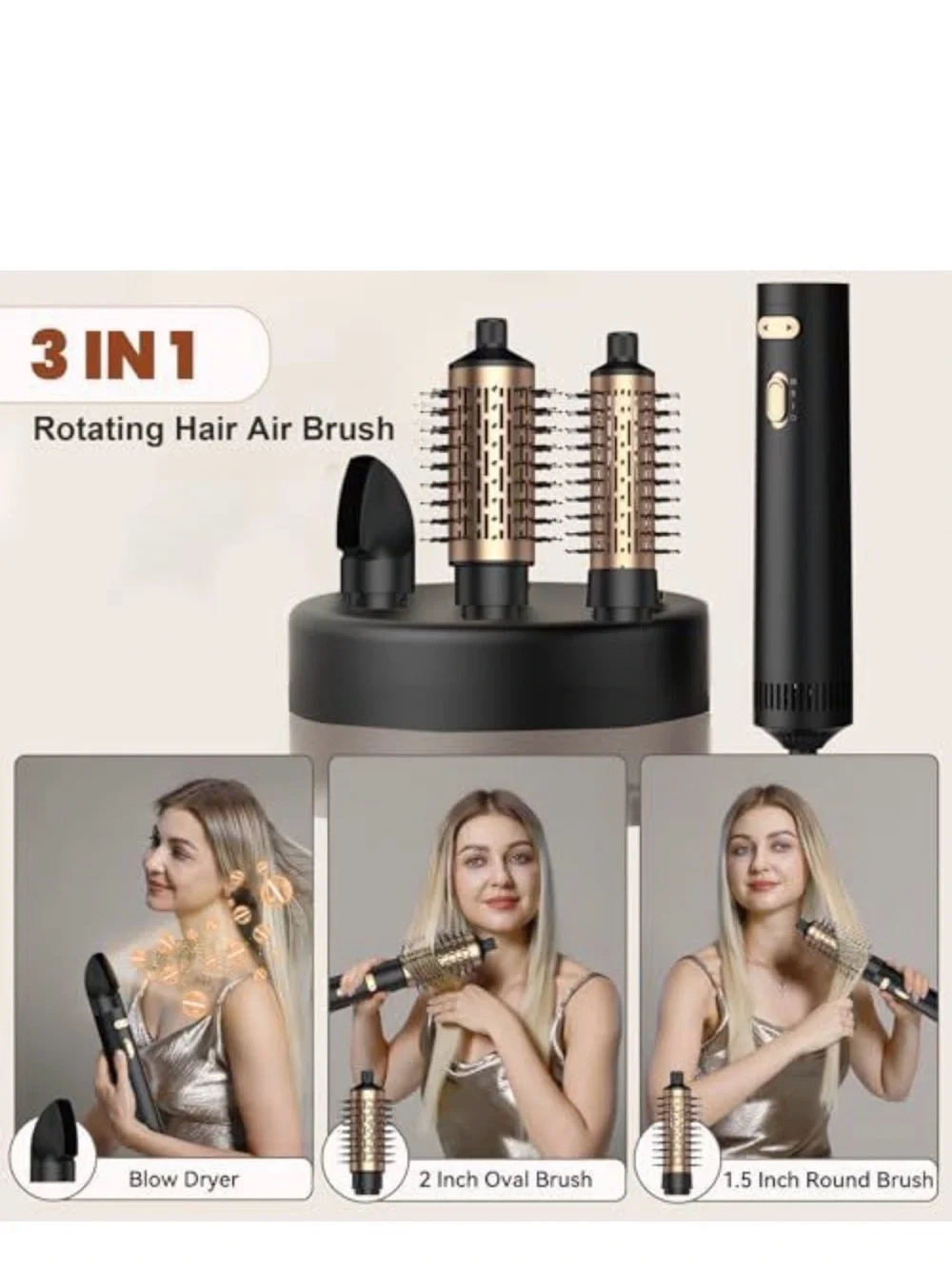 Amazon Men's Hot Air Styling Brush - Black and Gold